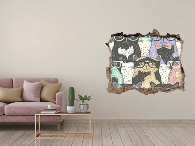 3d-s lyukat fali matrica Szemüveges macskák