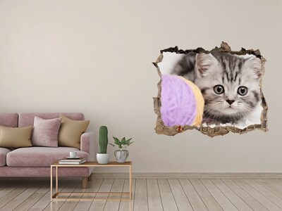 3d-s lyukat fali matrica A cica a fal mögött