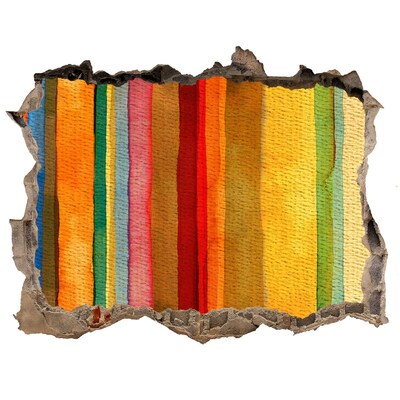 3d-s lyukat fali matrica Színes csíkok a sérült falon