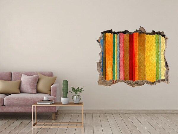 3d-s lyukat fali matrica Színes csíkok a sérült falon