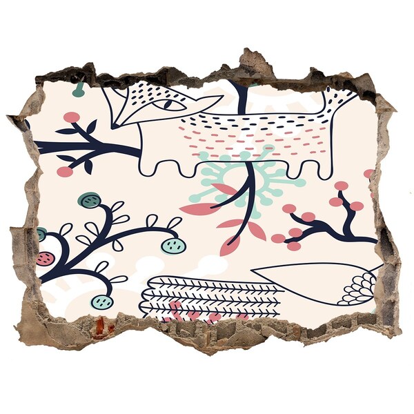 3d-s lyukat fali matrica Virágminta természeti elemekkel