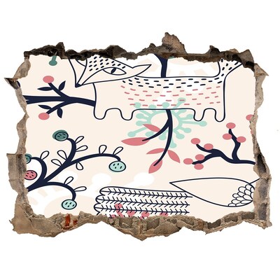 3d-s lyukat fali matrica Virágminta természeti elemekkel