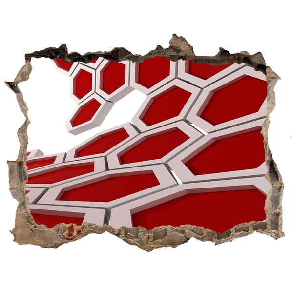 3d-s lyukat fali matrica Piros labirintus betonban