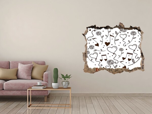 3d-s lyukat fali matrica Zenei szívek és rózsák