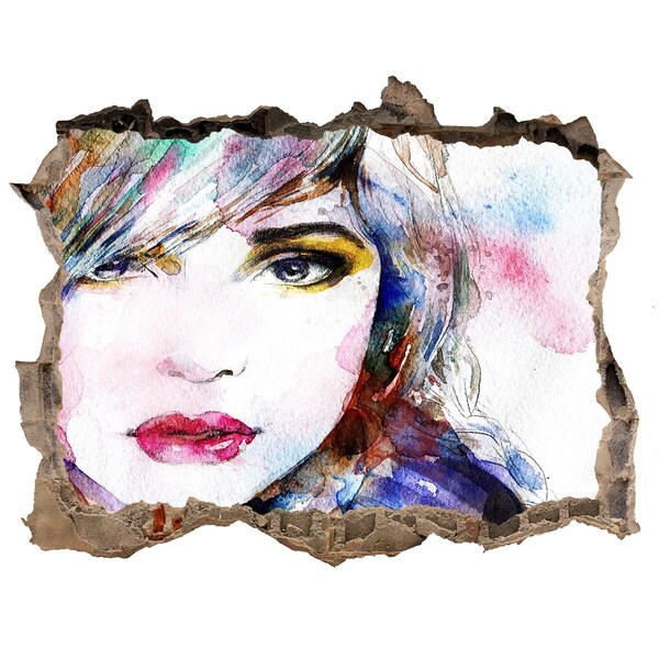 3d-s lyukat fali matrica Portré egy törött falban