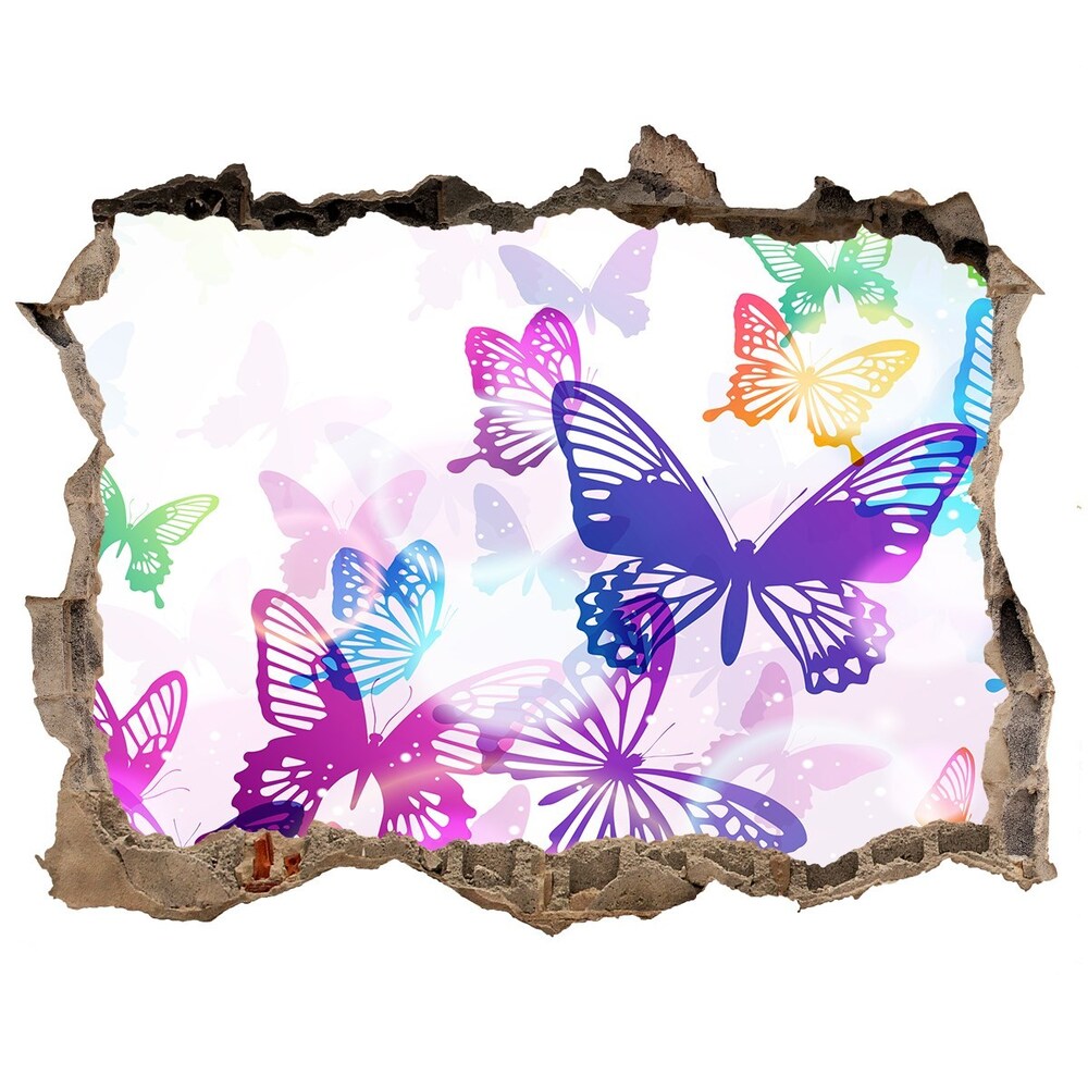 3d-s lyukat fali matrica Színes pillangók