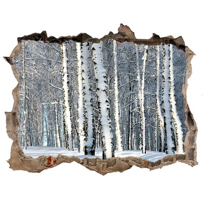 3d-s lyukat fali matrica Téli erdő fehérben