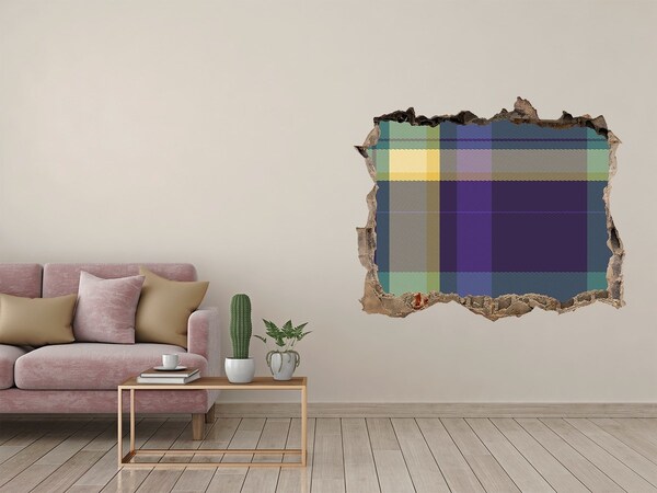 3d-s lyukat fali matrica Kockás minta a falon