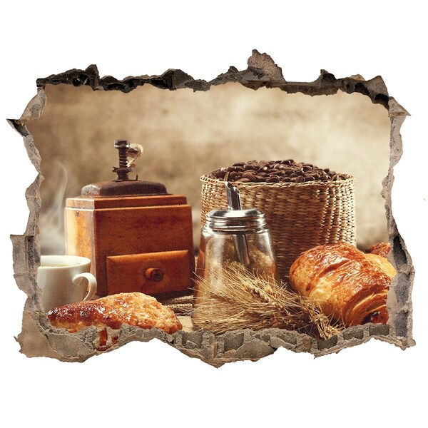 3d-s lyukat fali matrica Reggeli kávé és friss kenyér