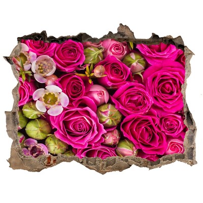 3d-s lyukat fali matrica Rózsaszín virágrobbanás