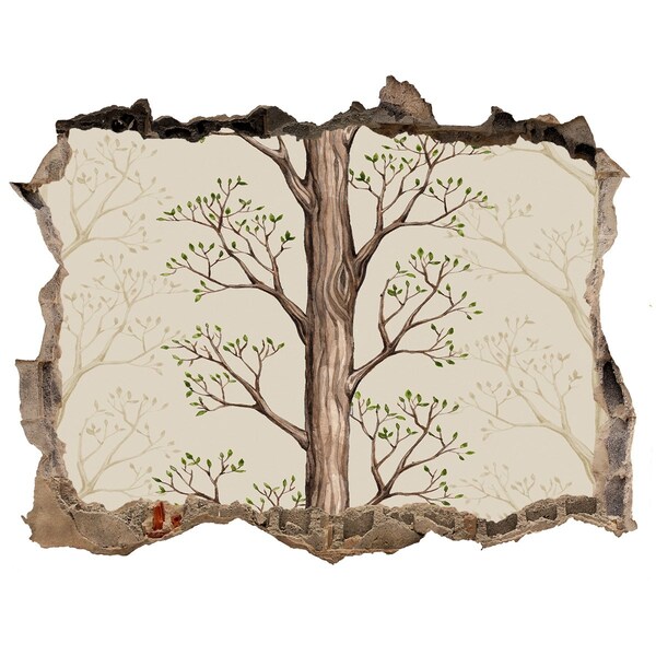 3d-s lyukat fali matrica Törött fal egy fával