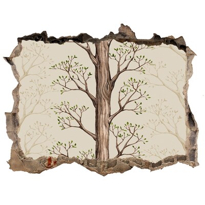 3d-s lyukat fali matrica Törött fal egy fával