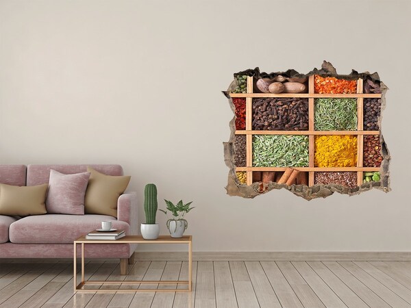 3d-s lyukat fali matrica Egy fűszerekkel teli konyha