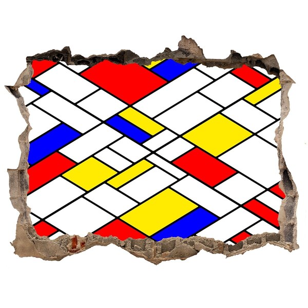 3d-s lyukat fali matrica Absztrakt minta Mondrian stílusában