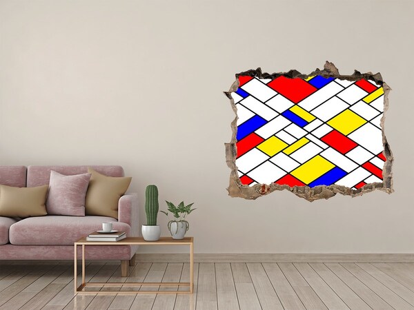 3d-s lyukat fali matrica Absztrakt minta Mondrian stílusában