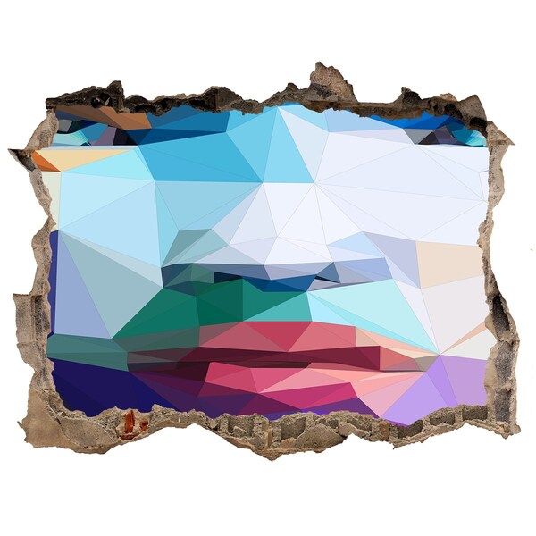 3d-s lyukat fali matrica Egy tájkép a geometria színeiben