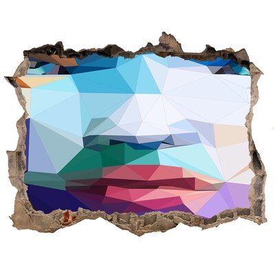 3d-s lyukat fali matrica Egy tájkép a geometria színeiben