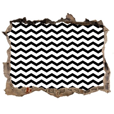 3d-s lyukat fali matrica Fekete-fehér cikkcakkok egy lyukban a falban