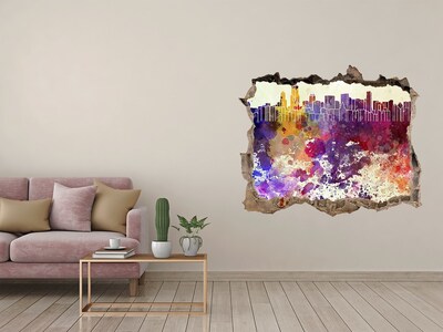 3d-s lyukat fali matrica Városkép egy színes lyukban