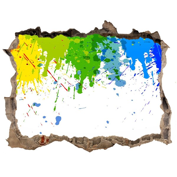 3d-s lyukat fali matrica Színes robbanás a betonban