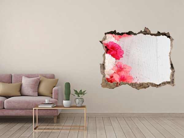 3d-s lyukat fali matrica Virágos oázis a fal mögött