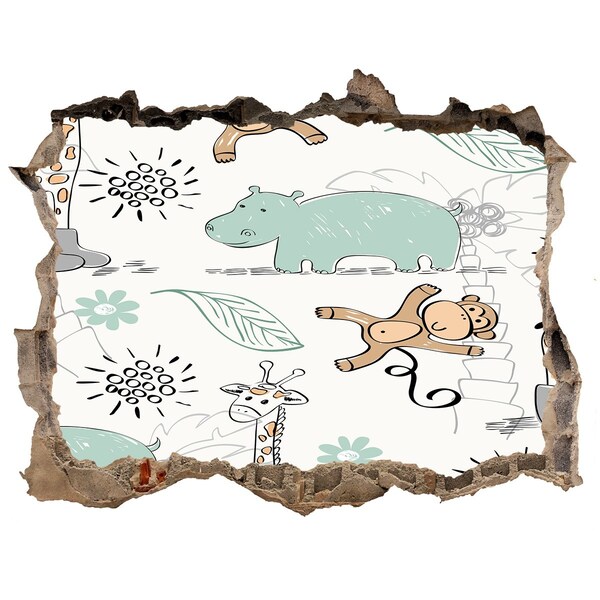 3d-s lyukat fali matrica Állatok a dzsungelben