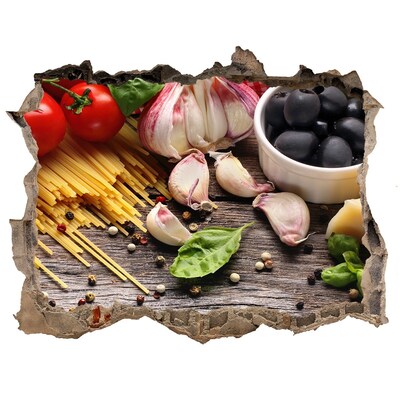 3d-s lyukat fali matrica Olasz konyha tésztával és fokhagymával