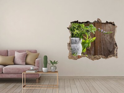 3d-s lyukat fali matrica Egy zöld kert egy betonlyukban