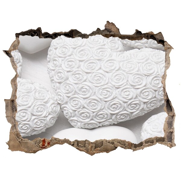 3d-s lyukat fali matrica Fehér rózsák egy lyukban a falban