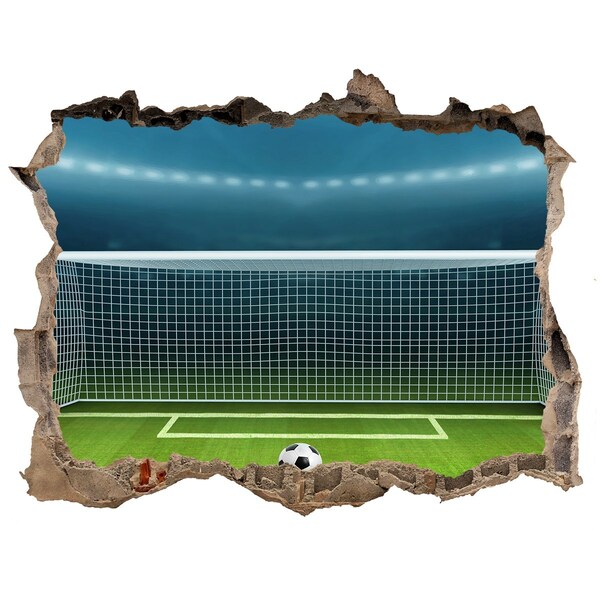 3d-s lyukat fali matrica A futballstadion a falban lévő lyuk mögött