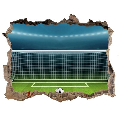 3d-s lyukat fali matrica A futballstadion a falban lévő lyuk mögött