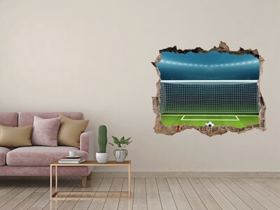 3d-s lyukat fali matrica A futballstadion a falban lévő lyuk mögött