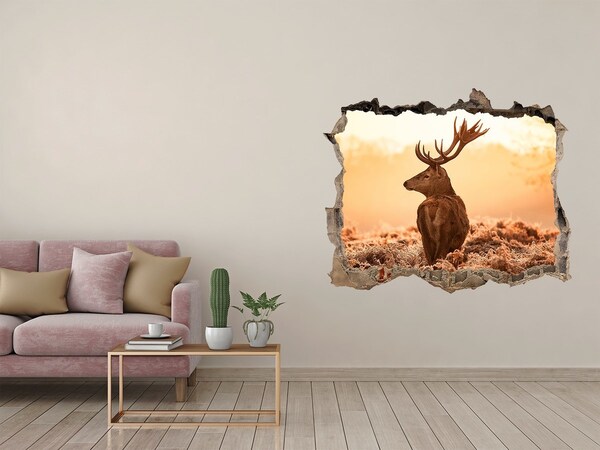 3d-s lyukat fali matrica Deer napkelte