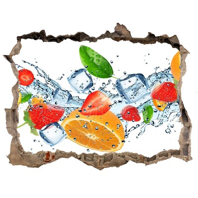 3d-s lyukat fali matrica Gyümölcs koktél egy vízrobbanásban