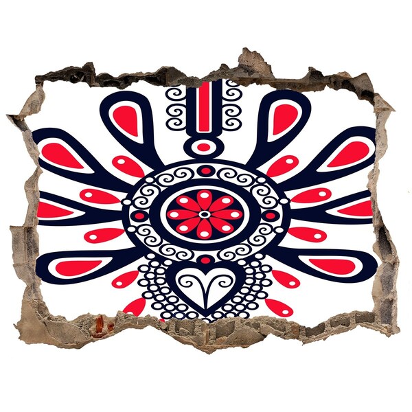 3d-s lyukat fali matrica Színes etnikai minta egy lyukban a falon