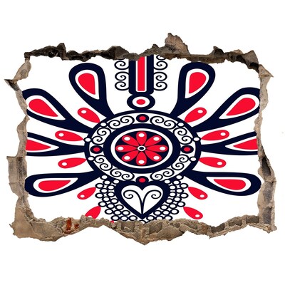 3d-s lyukat fali matrica Színes etnikai minta egy lyukban a falon