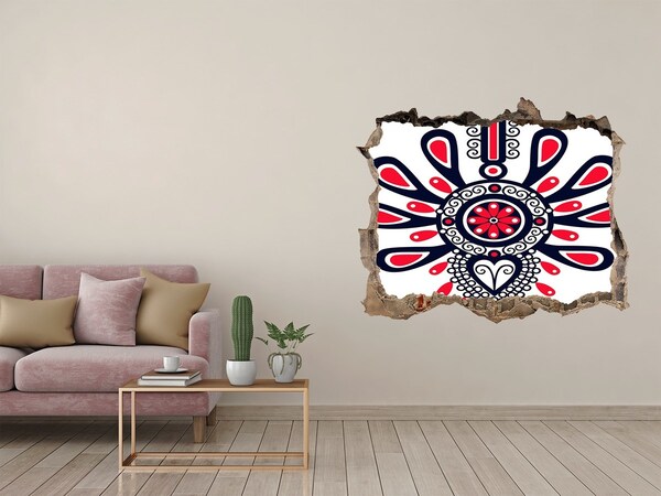 3d-s lyukat fali matrica Színes etnikai minta egy lyukban a falon