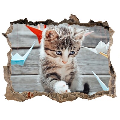 3d-s lyukat fali matrica Cica egy lyukban a falban