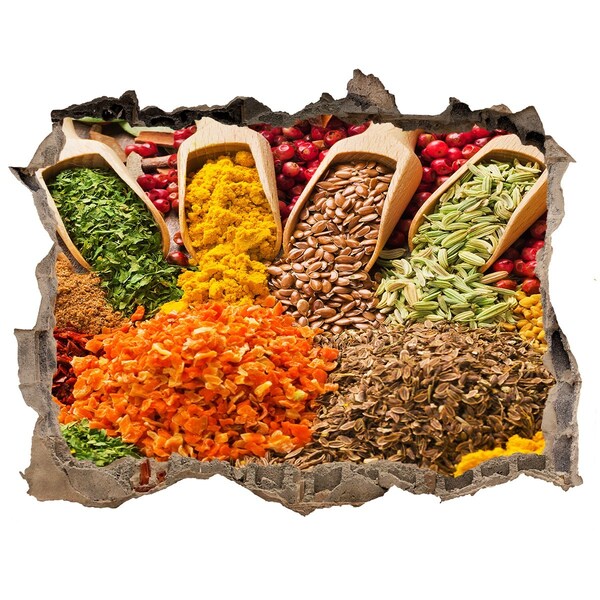 3d-s lyukat fali matrica Színes fűszerek a piactéren