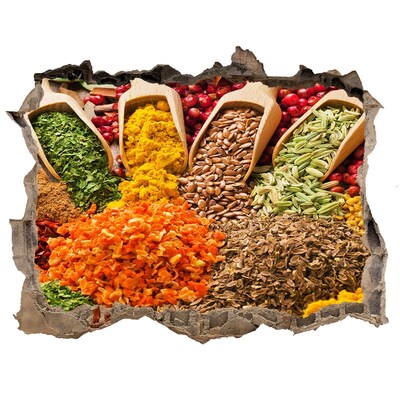 3d-s lyukat fali matrica Színes fűszerek a piactéren