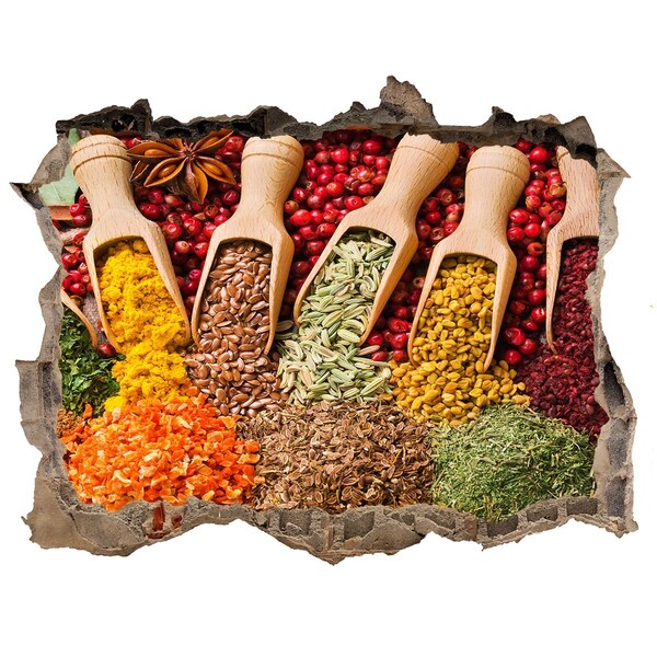 3d-s lyukat fali matrica Egy fűszerekkel teli konyha