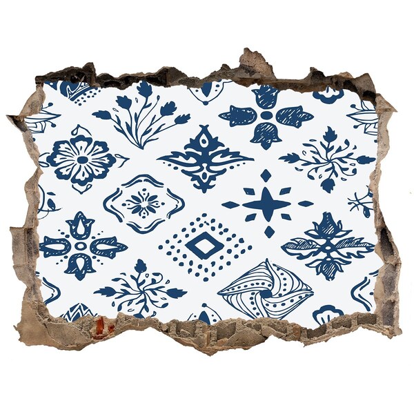 3d-s lyukat fali matrica Virágminták a falon