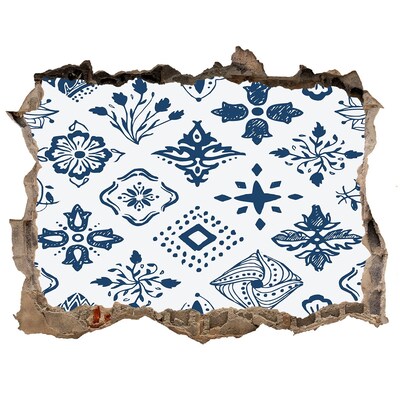 3d-s lyukat fali matrica Virágminták a falon