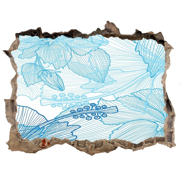 3d-s lyukat fali matrica A víz alatti világ kékben