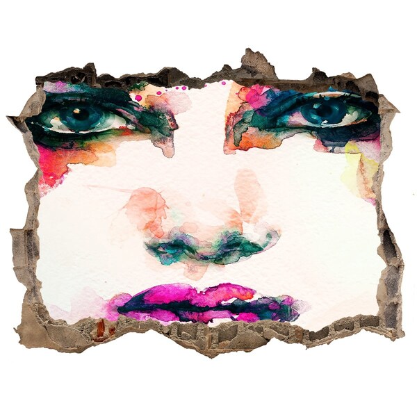 3d-s lyukat fali matrica Egy színes portré egy lyukban a falban