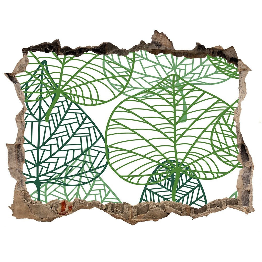 3d-s lyukat fali matrica Zöld levelek mintázata