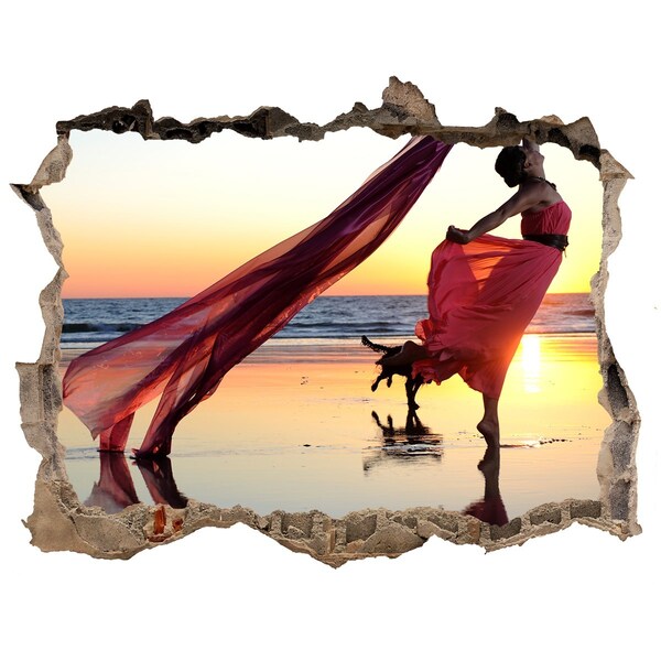 3d-s lyukat fali matrica Tánc a tengerparton naplementekor