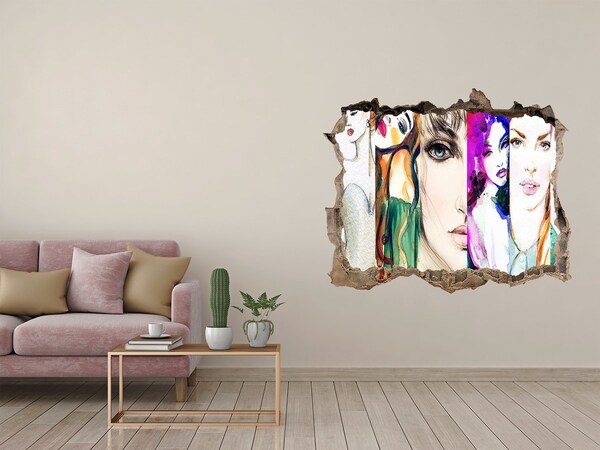 3d-s lyukat fali matrica Női portrék egy lyukban a falban