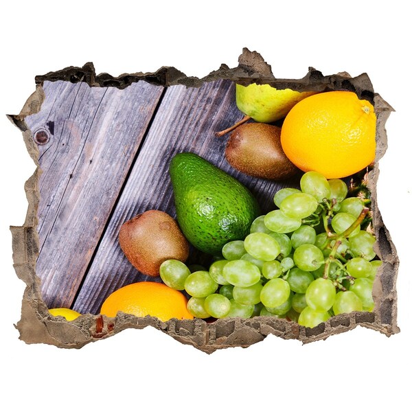 3d-s lyukat fali matrica Gyümölcsparadicsom a fal mögött