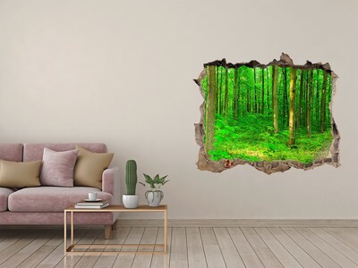 3d-s lyukat fali matrica Zöld erdő egy lyukban a falban